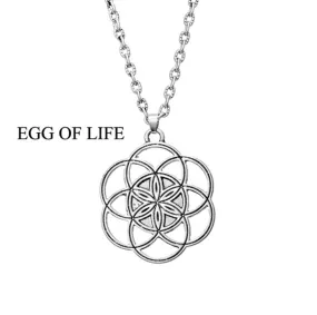 Egg Seed of Life Mandala Silver Plated Pendant