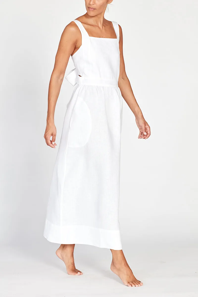 Farah White Linen Dress