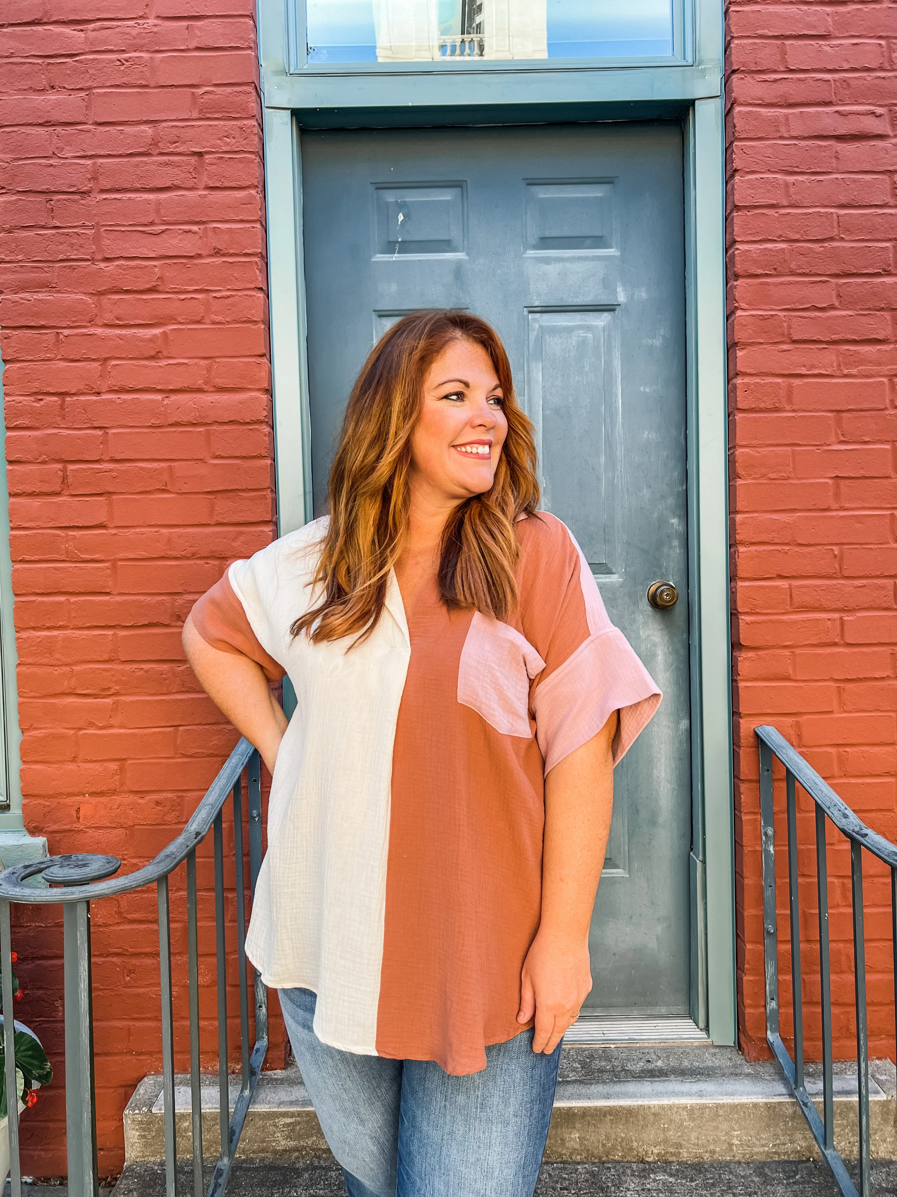 Festive Color Block Top PLUS