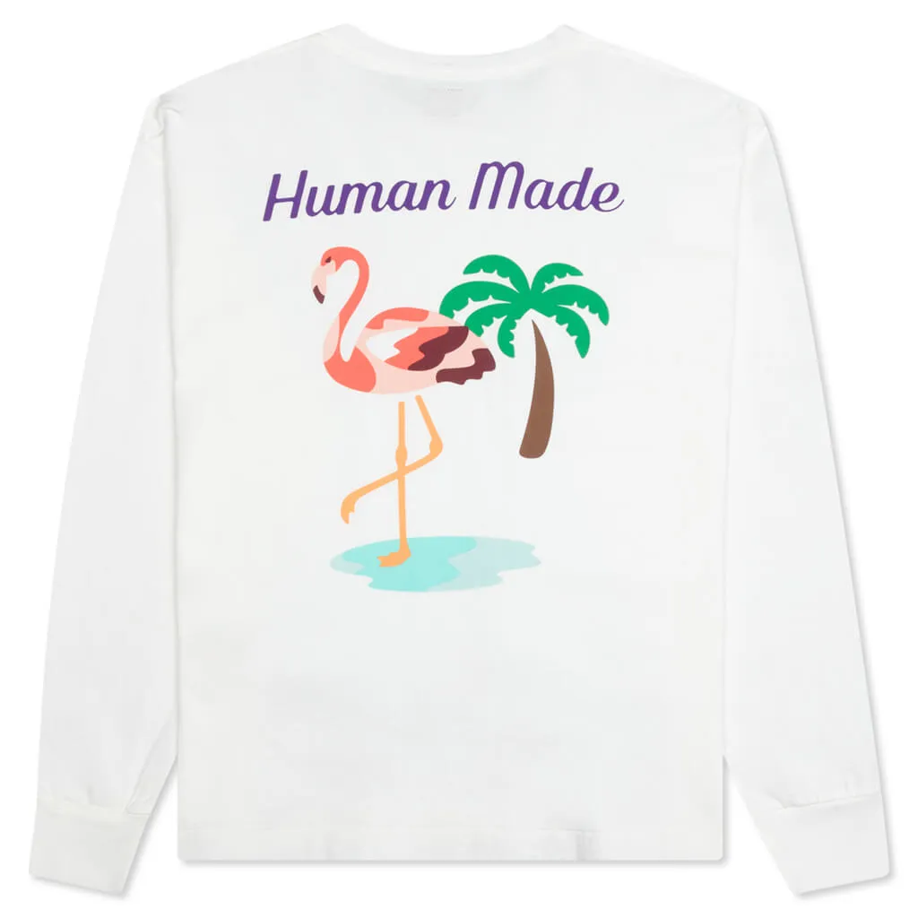 Flamingo L/S T-Shirt - White