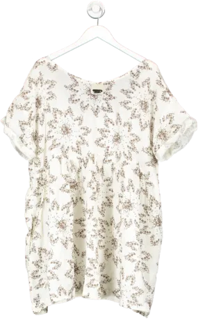 Free People Cream Cotton Floral Print Dress UK XL