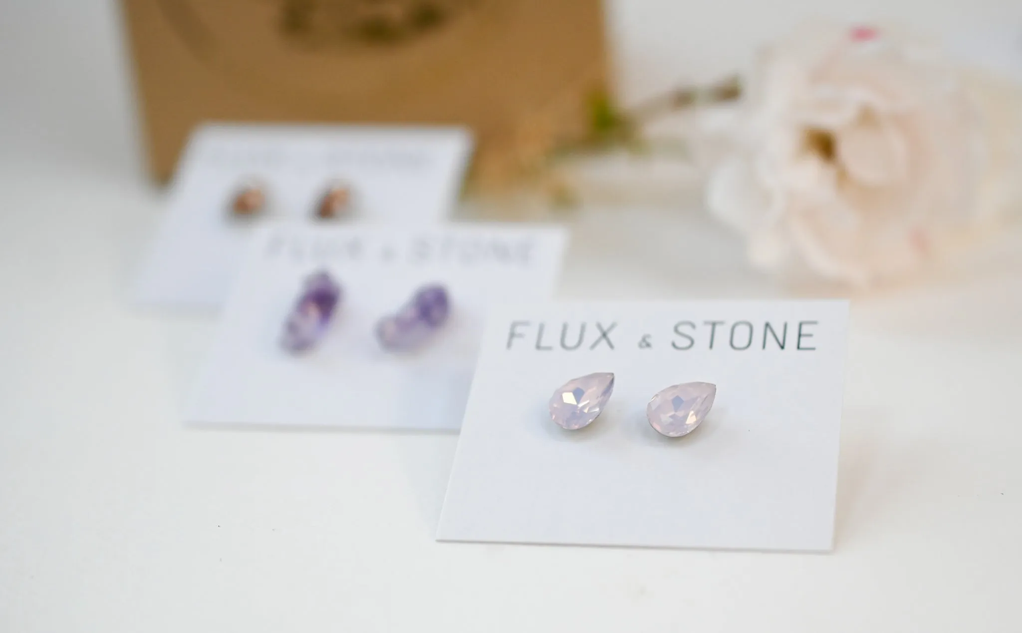 Gemstone Studs - Pink Opaline Swarovski