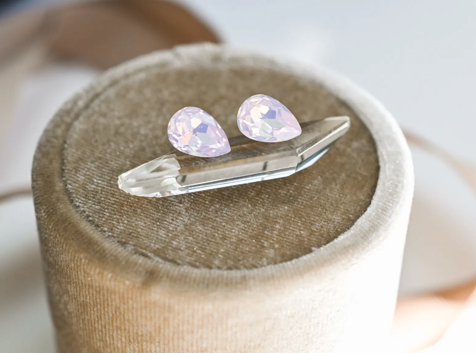 Gemstone Studs - Pink Opaline Swarovski