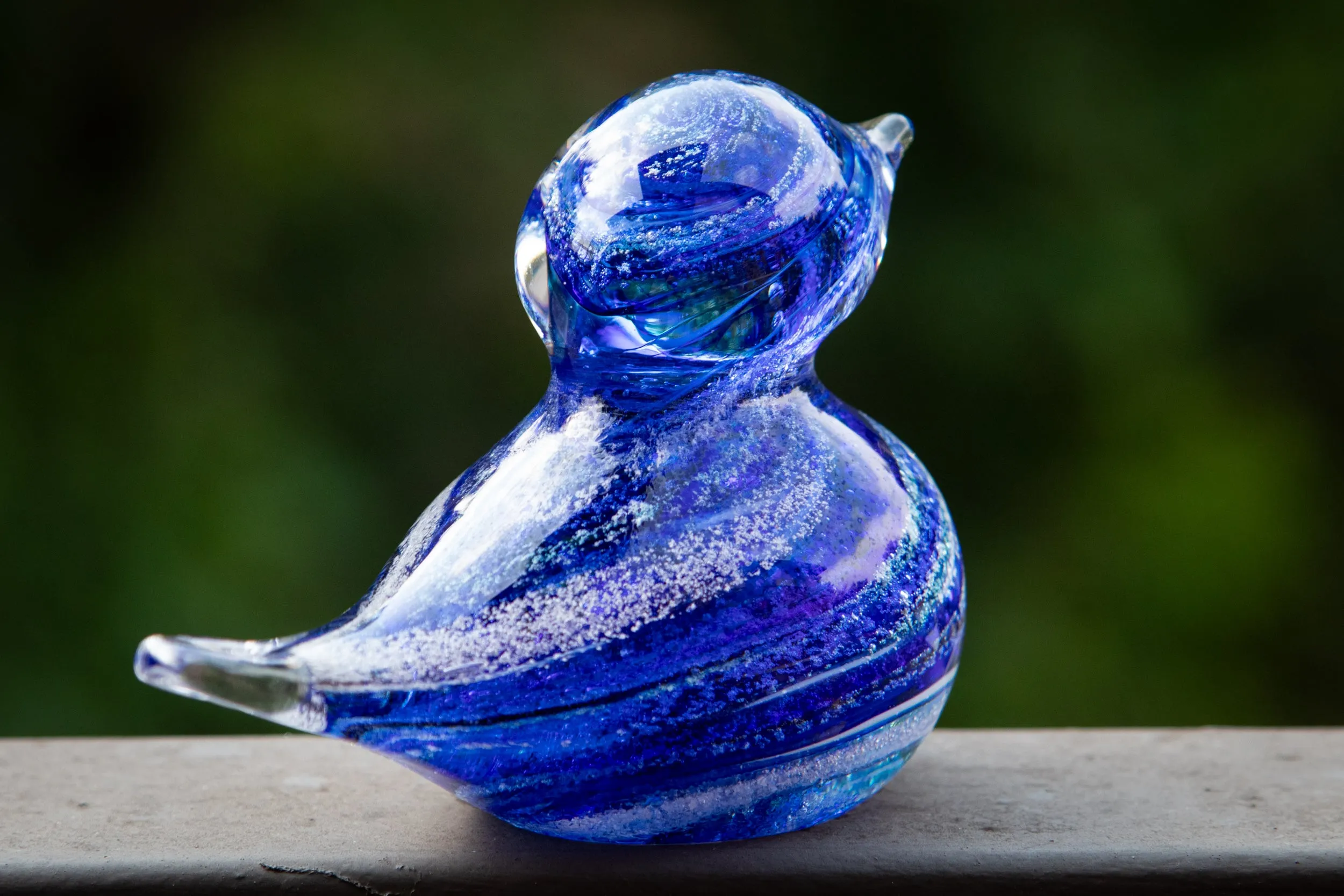 Glass Bluebird with Cremation Ash