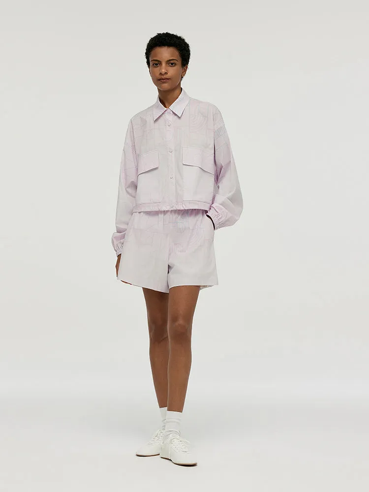 GOELIA X CHRISTINE PHUNG Crop Jacket And Shorts Two-Piece Set