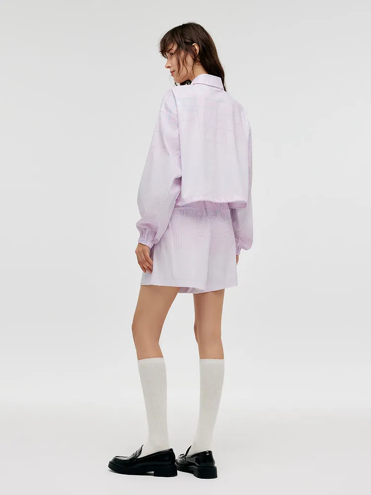 GOELIA X CHRISTINE PHUNG Crop Jacket And Shorts Two-Piece Set