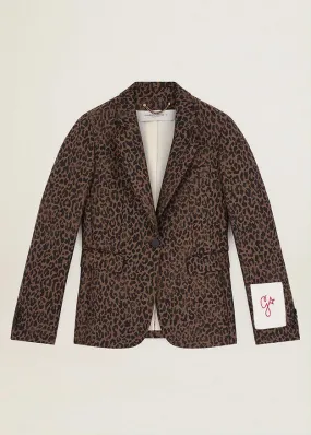 Golden Goose Leopard Jacquard Wool Blazer