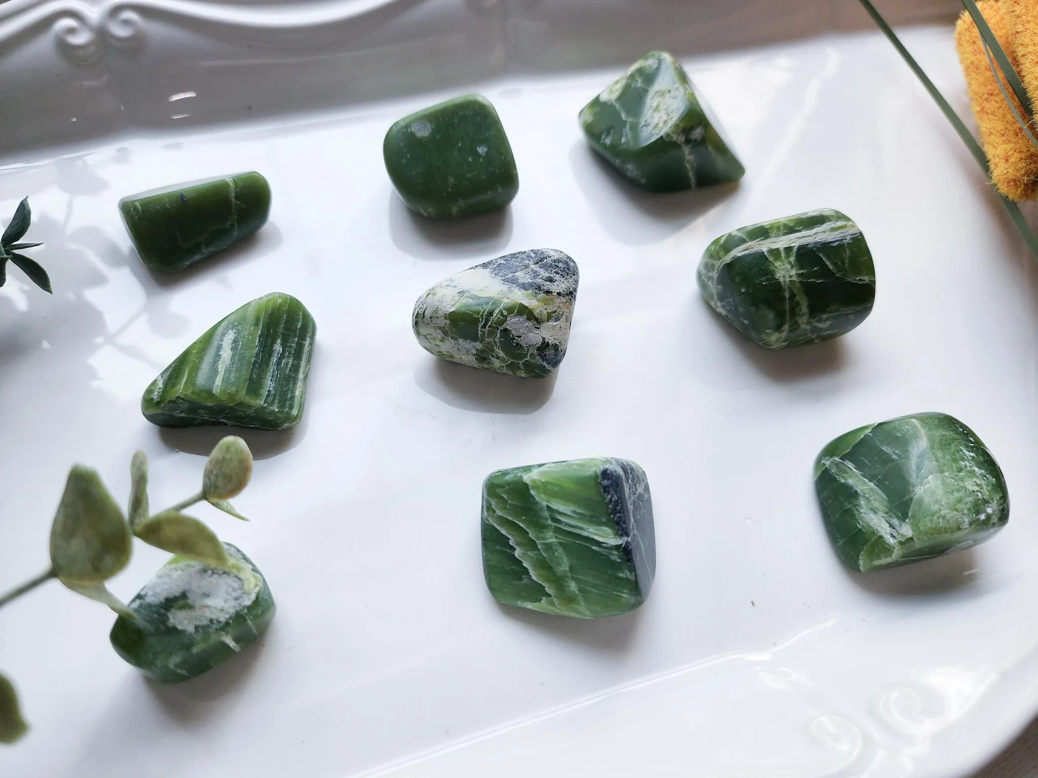 Green Tremolite Tumbled Stone