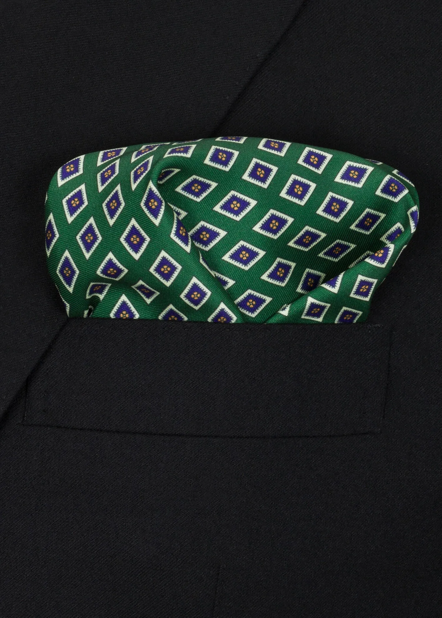 Green Yellow Blue Pocket Square