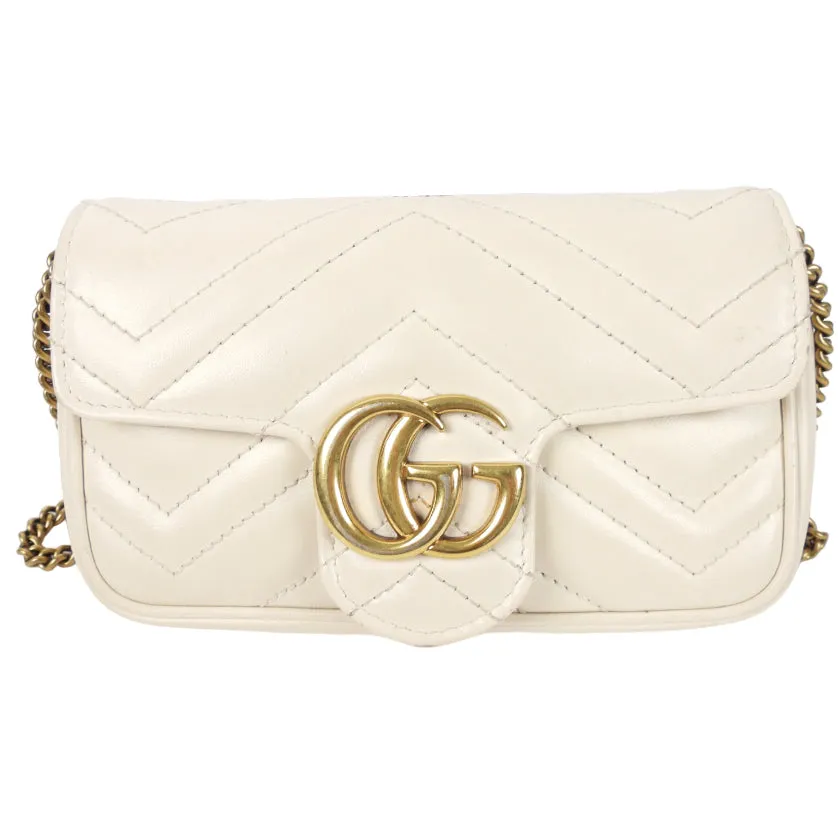 Gucci Ivory Super Mini Matelasse Marmont Bag