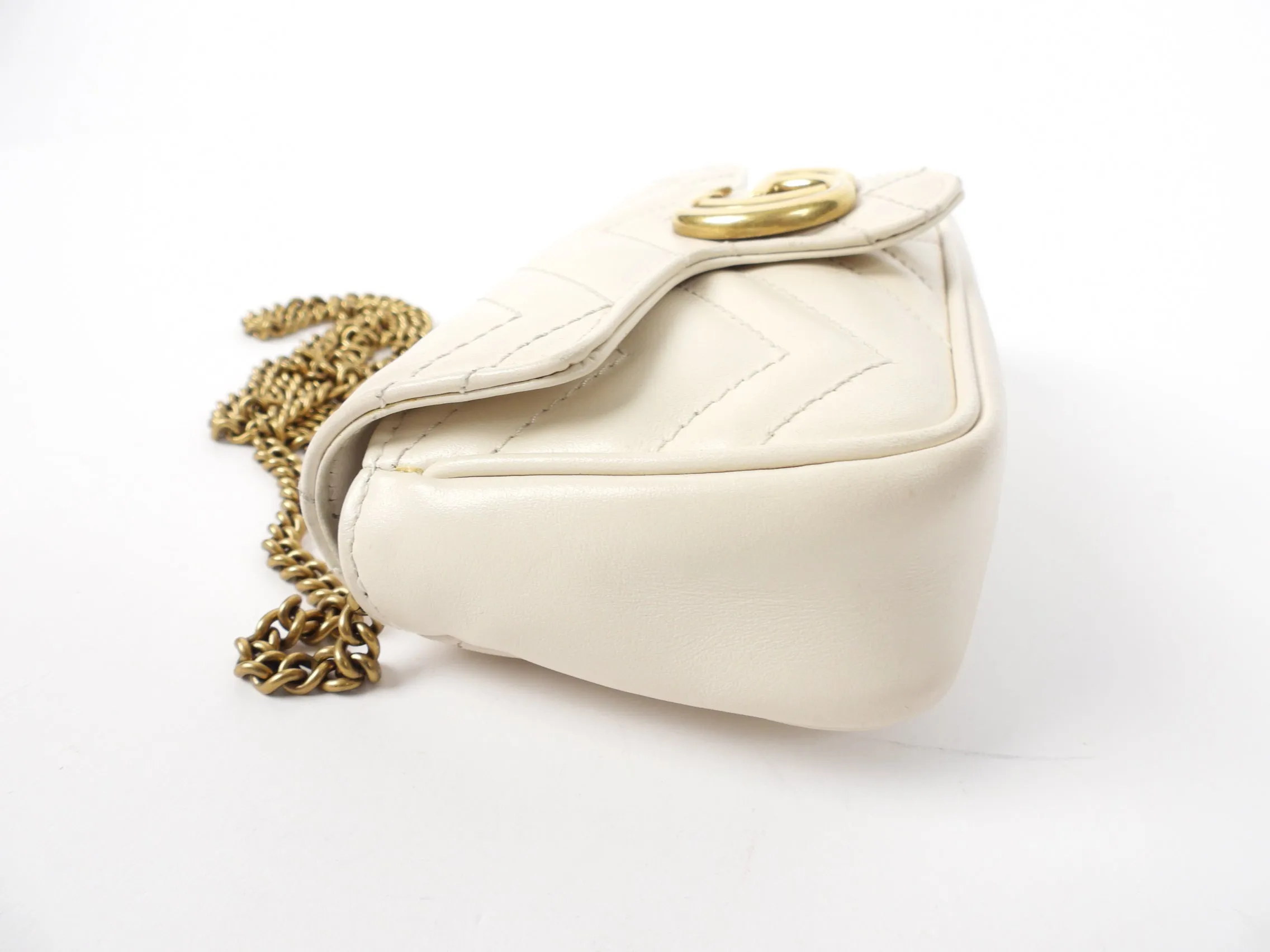 Gucci Ivory Super Mini Matelasse Marmont Bag