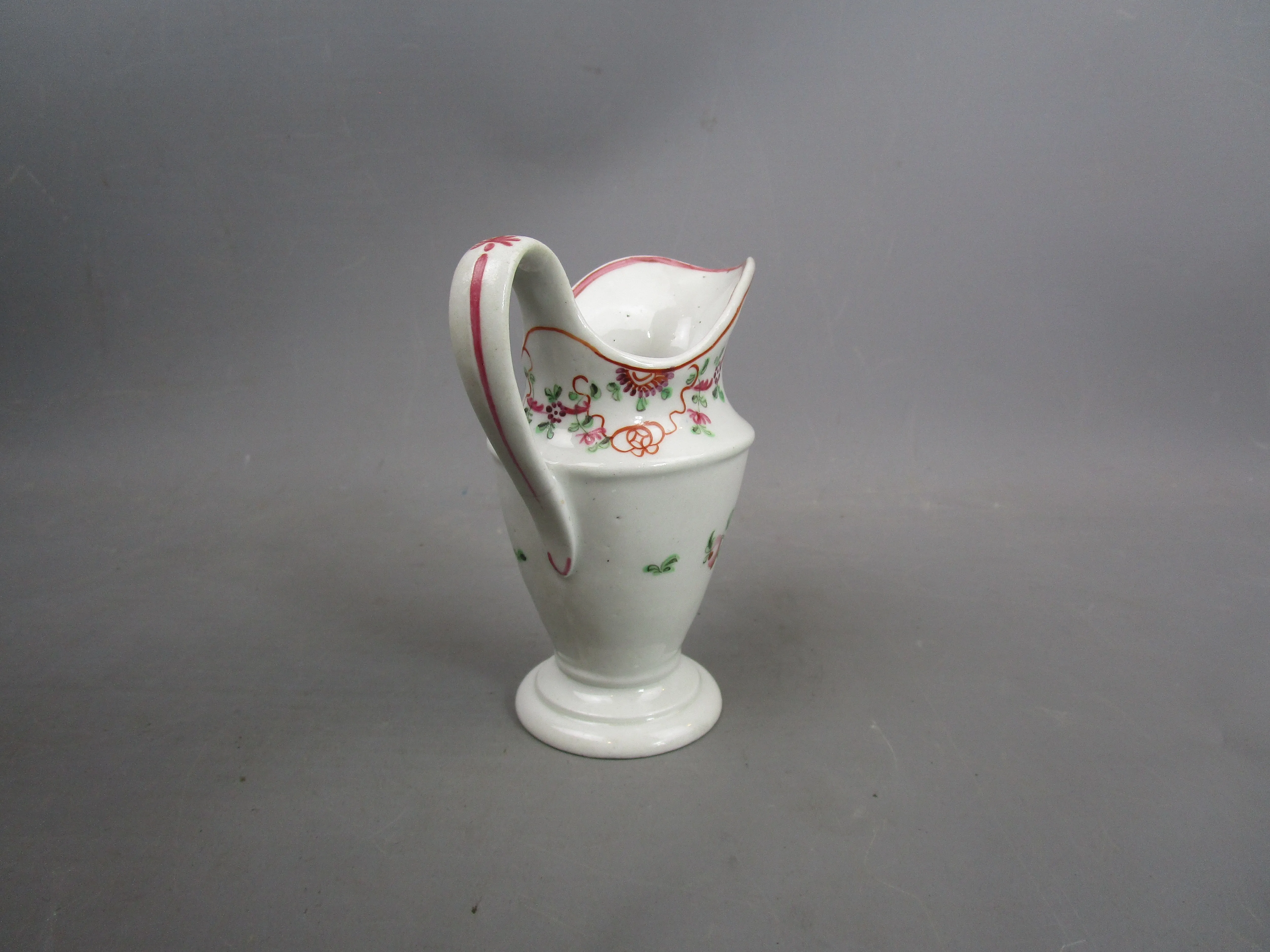 Hand Painted Newall Pottery Floral Design Jug Antique Georgian c1740