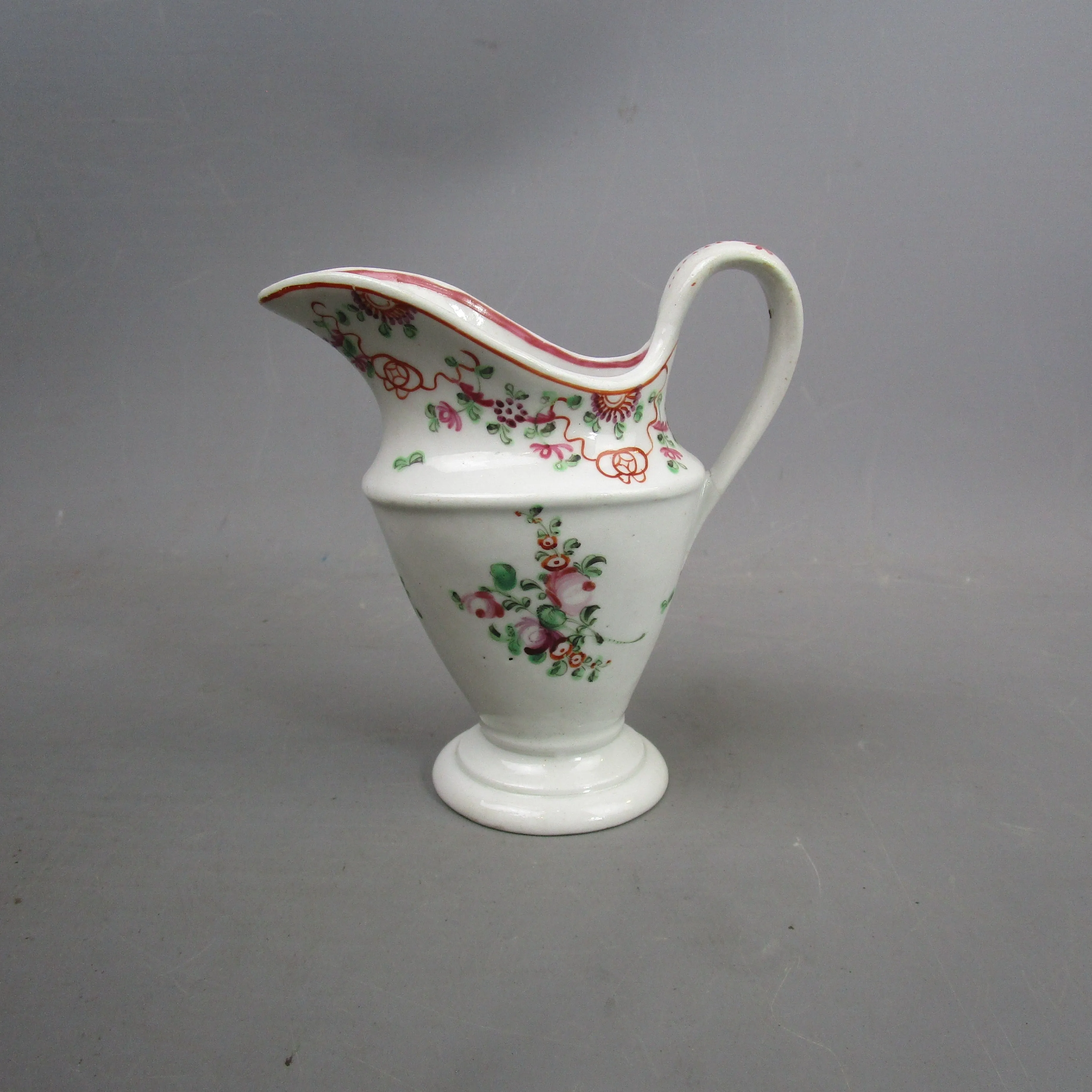 Hand Painted Newall Pottery Floral Design Jug Antique Georgian c1740