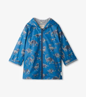 Hatley Broken Dino Stamp Zip Up Rain Jacket