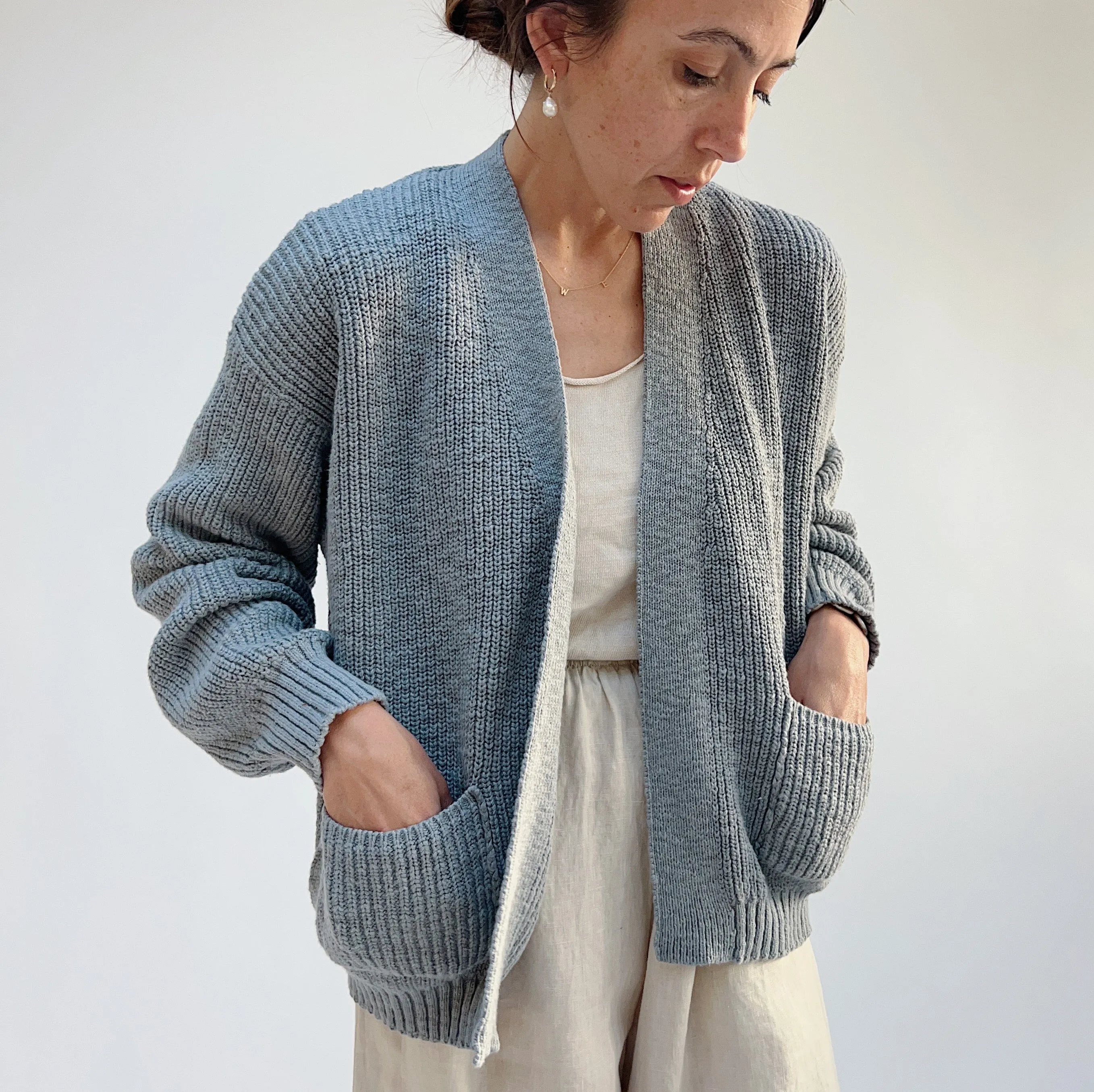 It Is Well | Easy Cardigan in Blue Grey