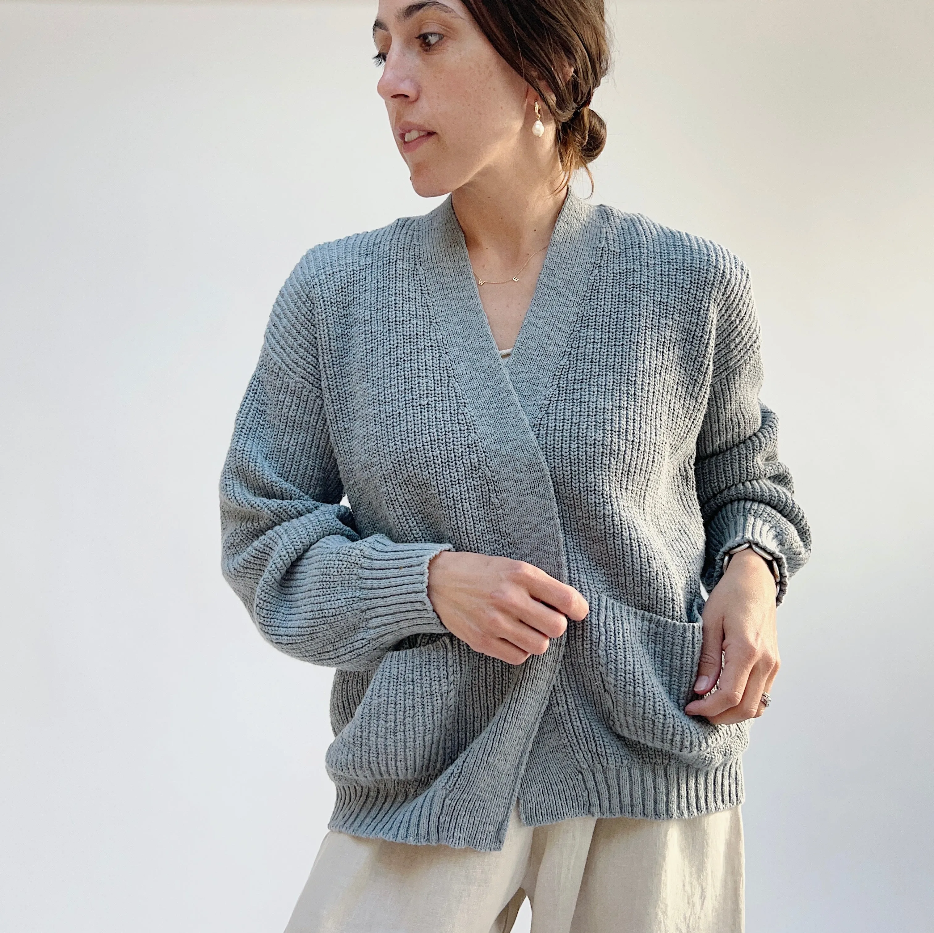 It Is Well | Easy Cardigan in Blue Grey