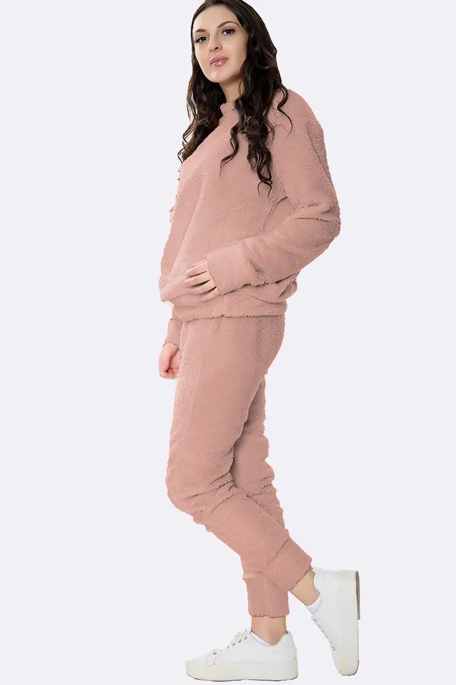 Italian Fluffy Plain Loungewear Set