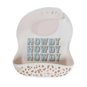 JuJuBe x Studio Oh! Howdy Partner Blue Silicone Bib