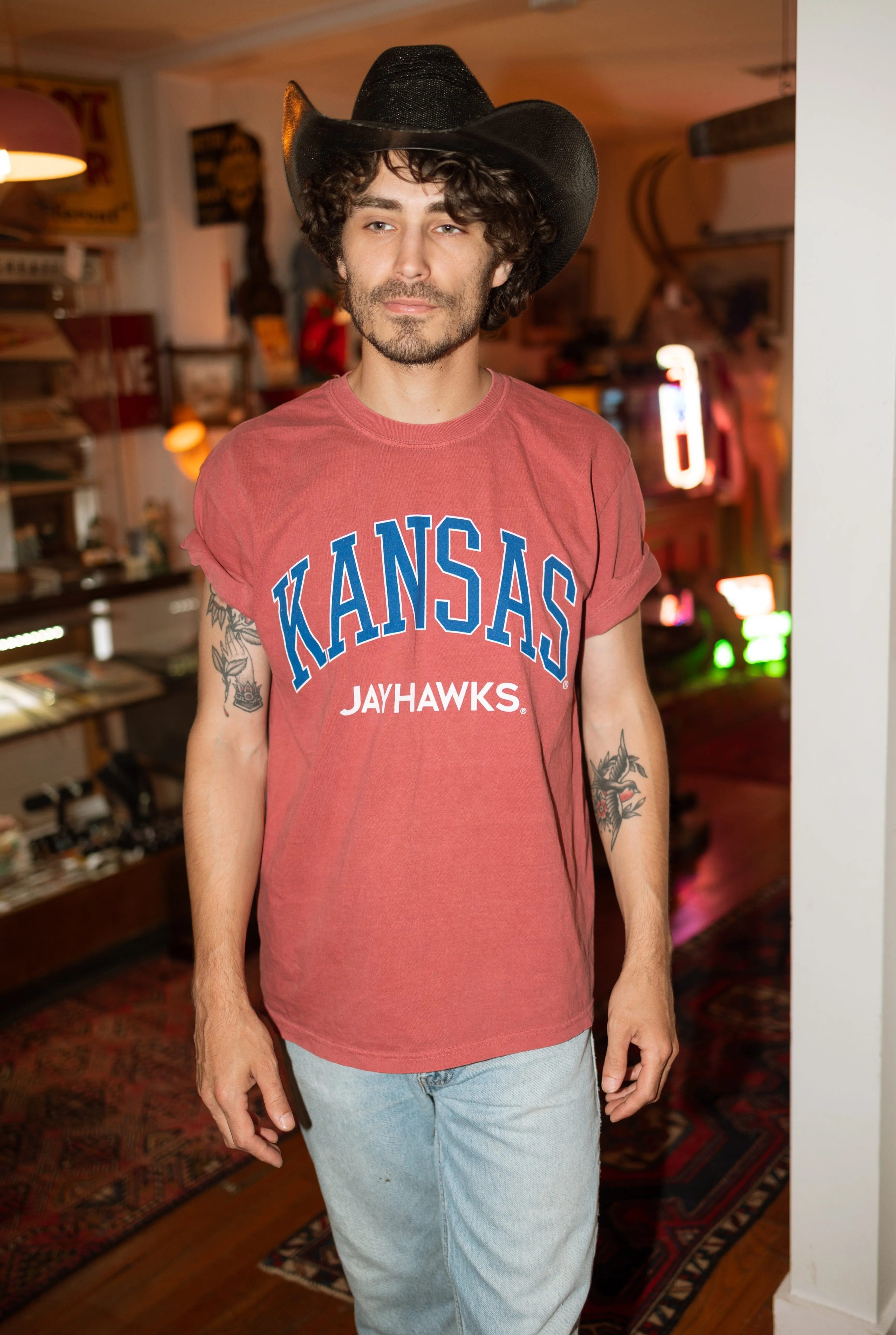 KU Jayhawks Filled Gault Crimson Tee