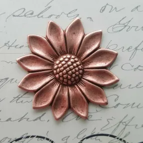 Large Brass Sunflower Stamping - 0883S.