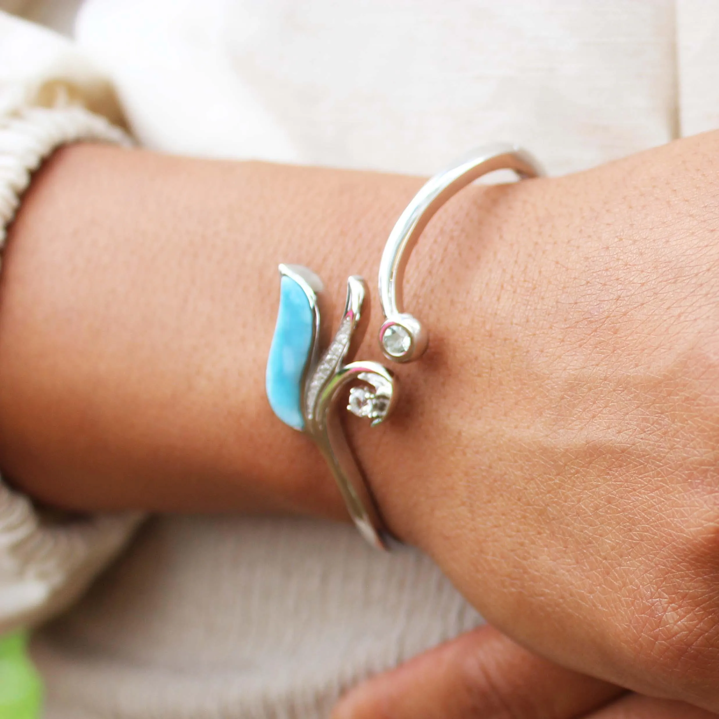 Larimar Filigree Bangle