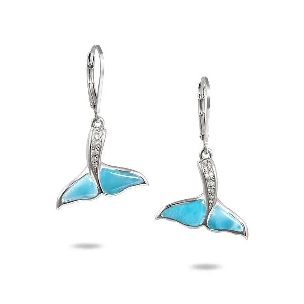 Larimar Kai Whale Tail Earrings