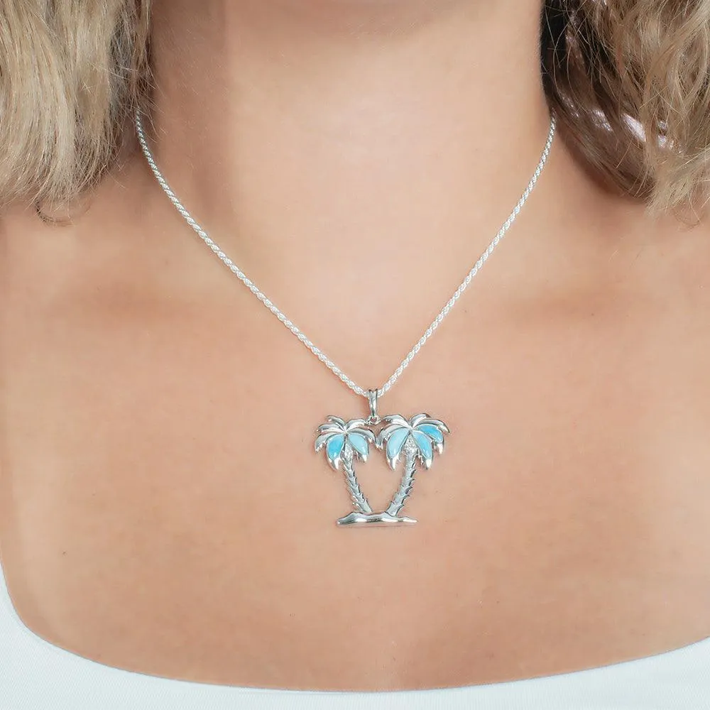 Larimar Lanai Palm Tree Pendant