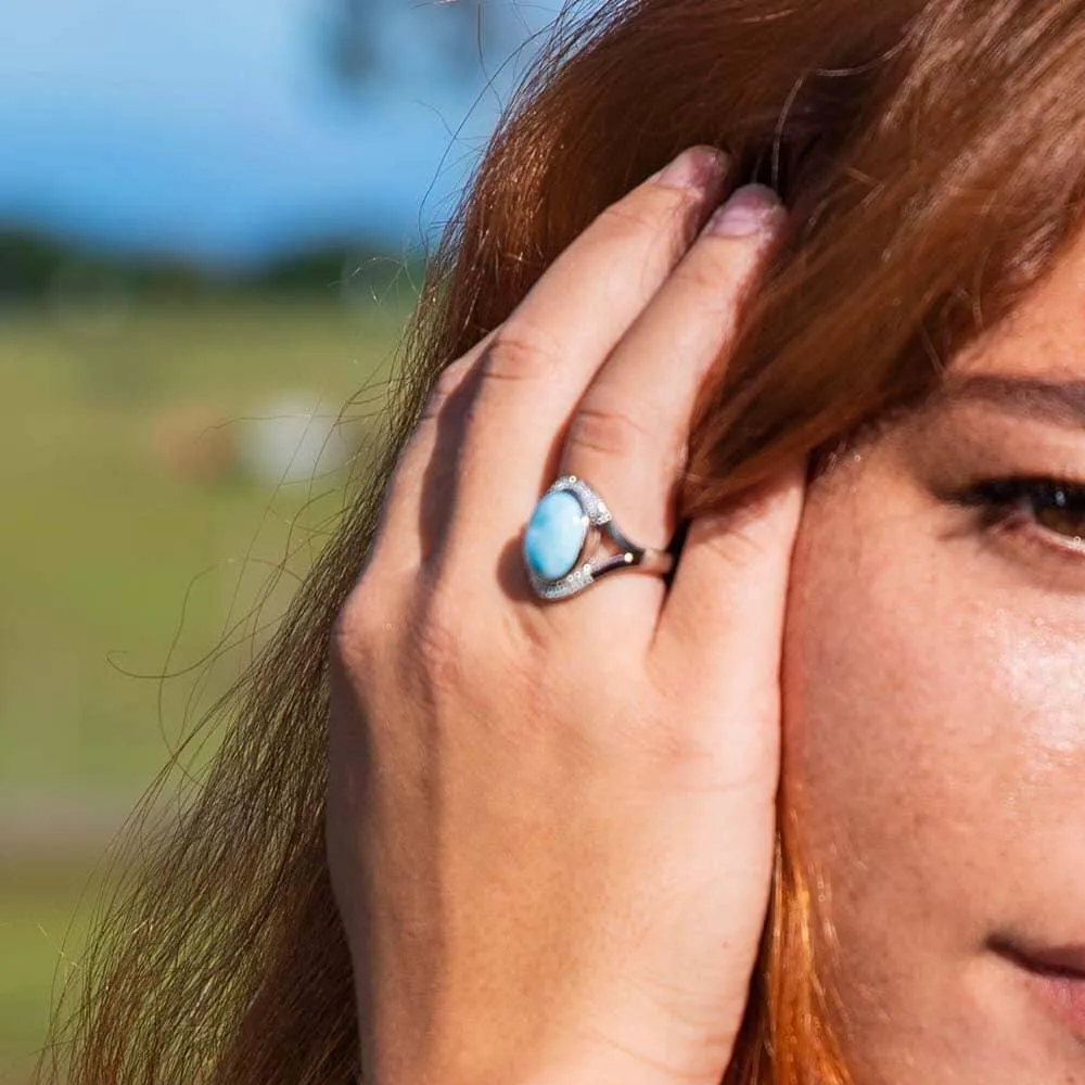 Larimar On the Rocks Cocktail Ring