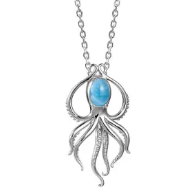 Larimar Zen Octopus Pendant