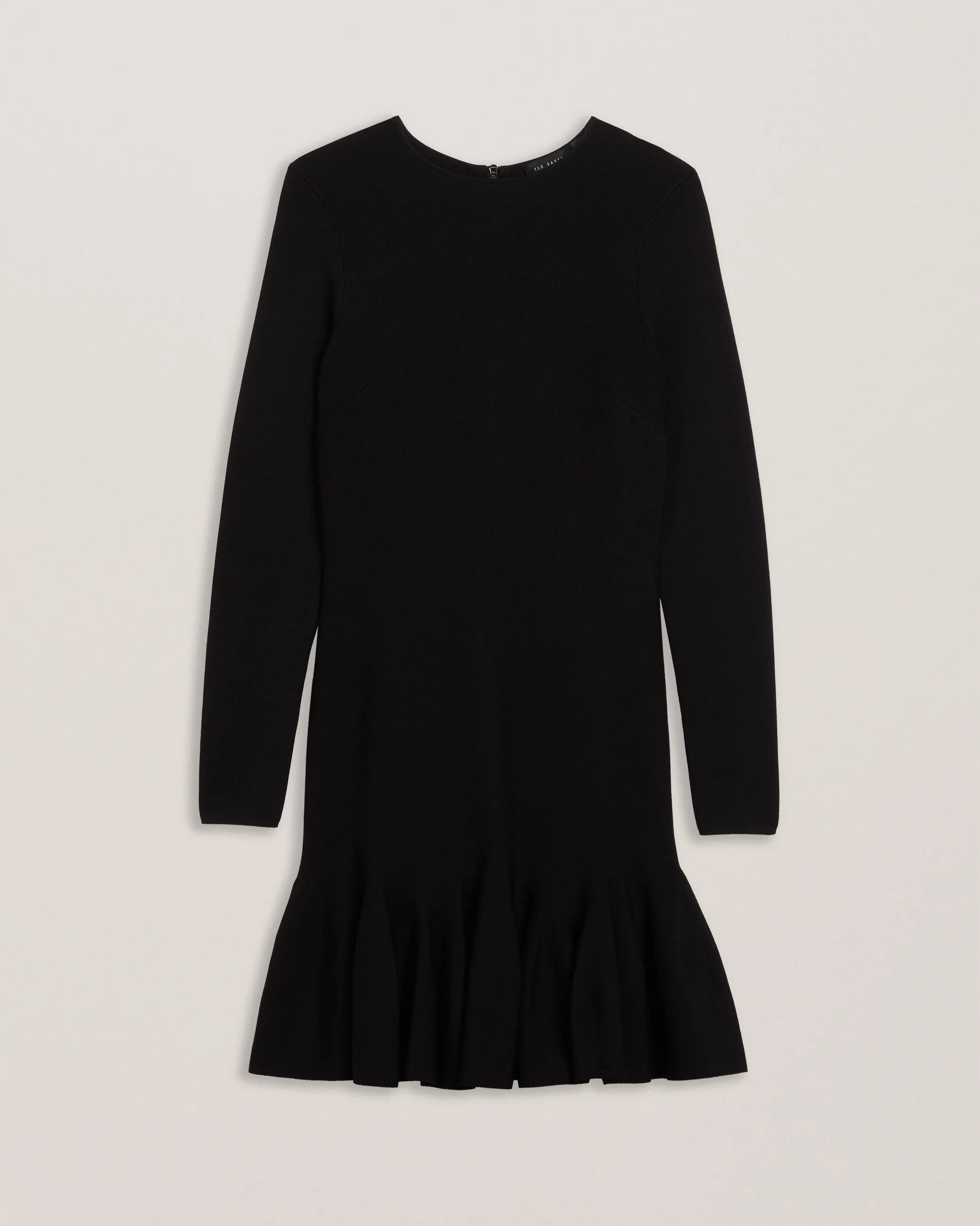 Loisss Flippy Skirt Long Sleeve Mini Dress Black