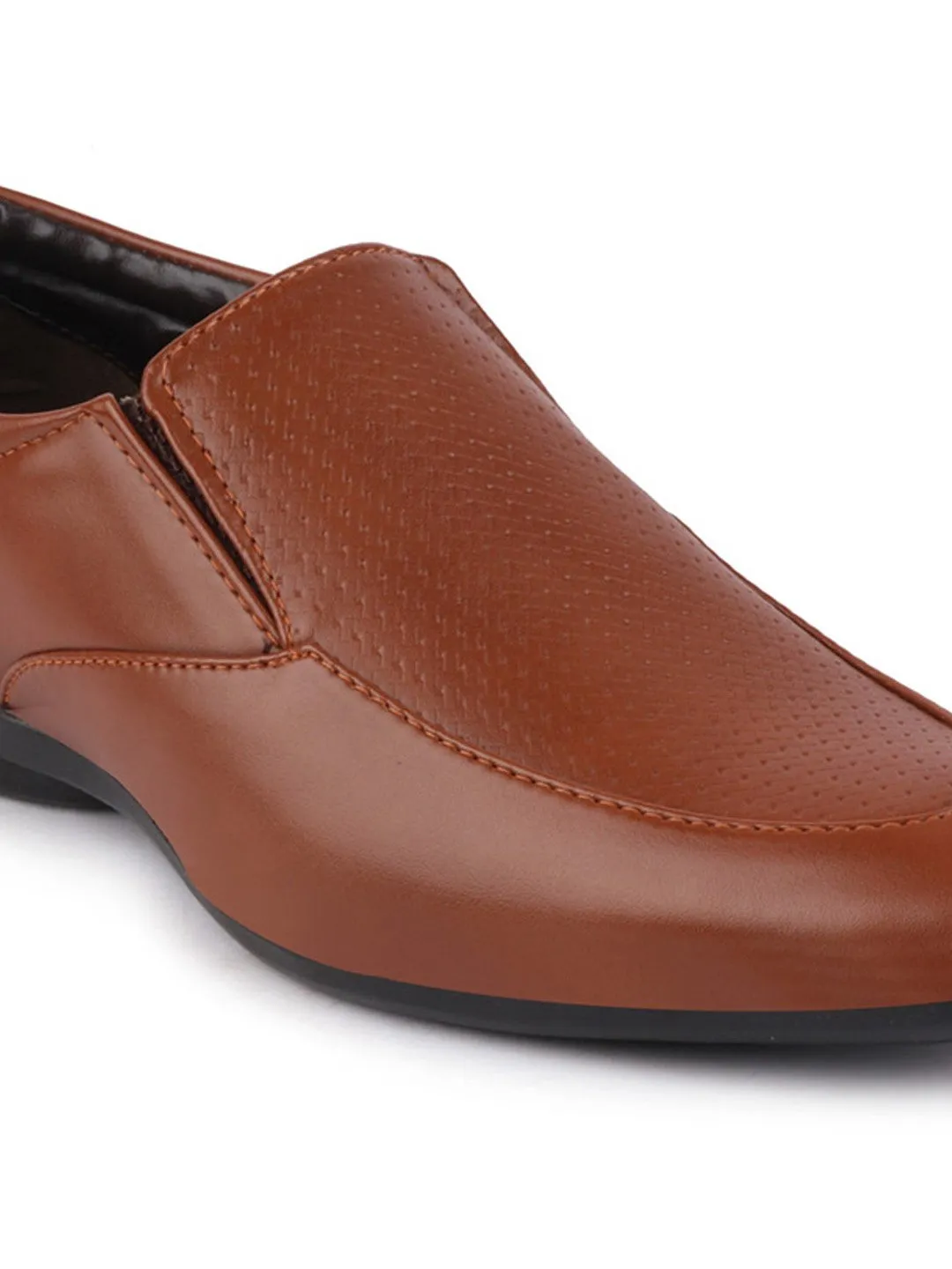 Men Tan Formal Slip-On Shoes