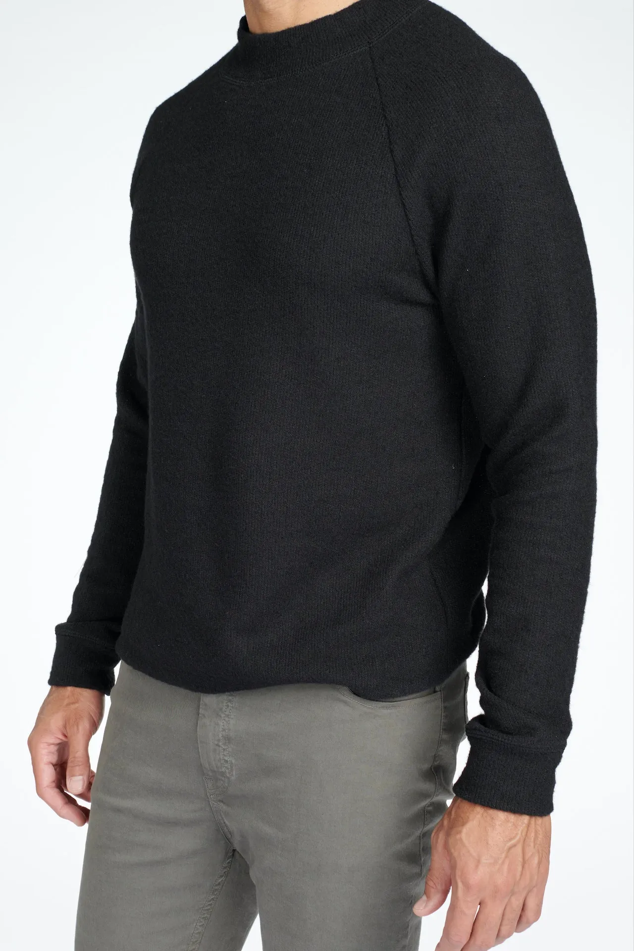 Men's Soft Knit Melange Wide Neck Pullover Sweater