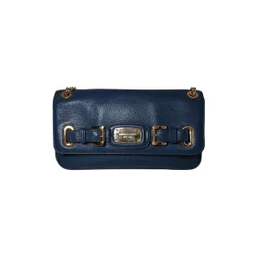 Michael Kors Navy Leather Hamilton Flap Shoulder Bag | Gently Used |