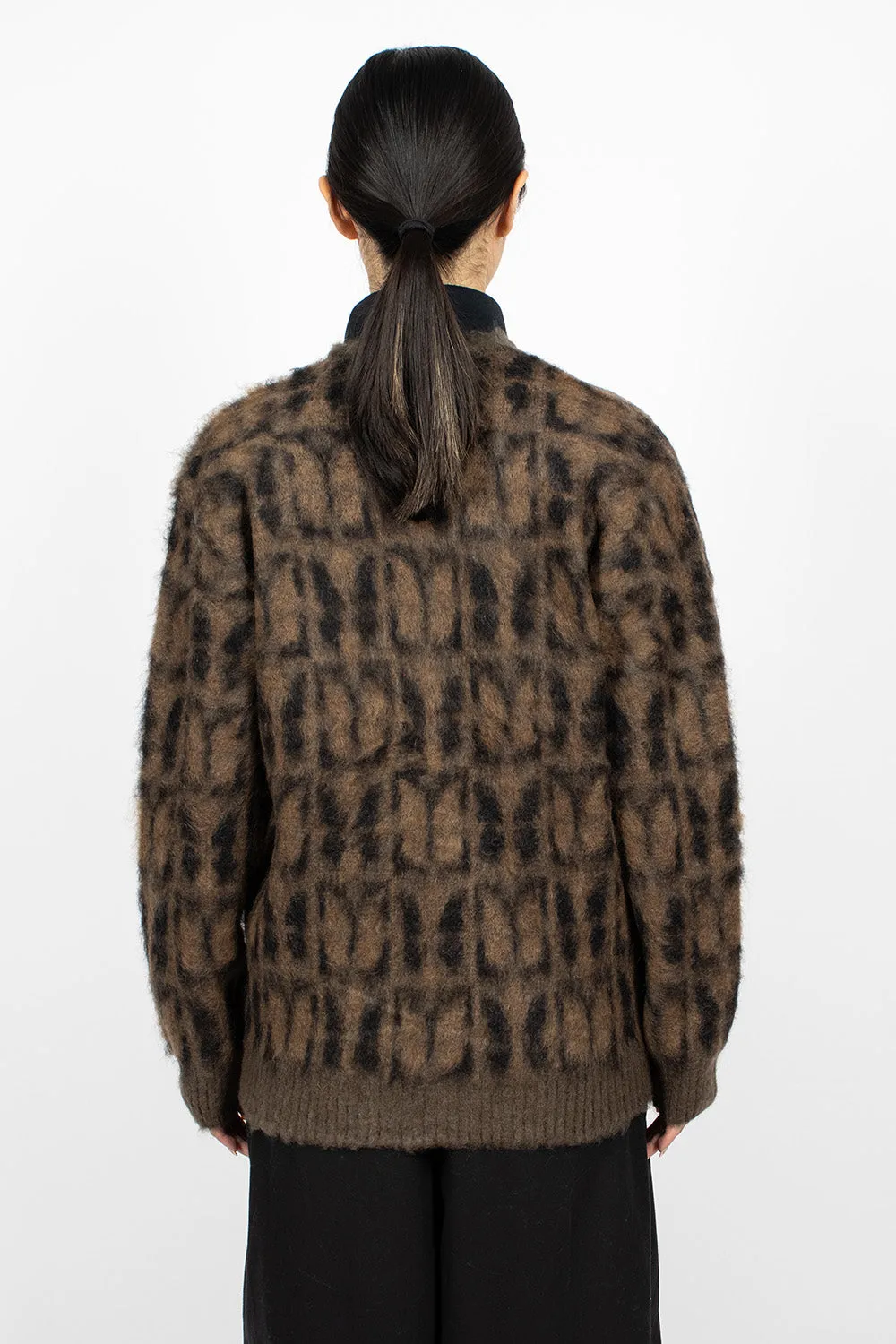 Mohair Cardigan Papillon Print