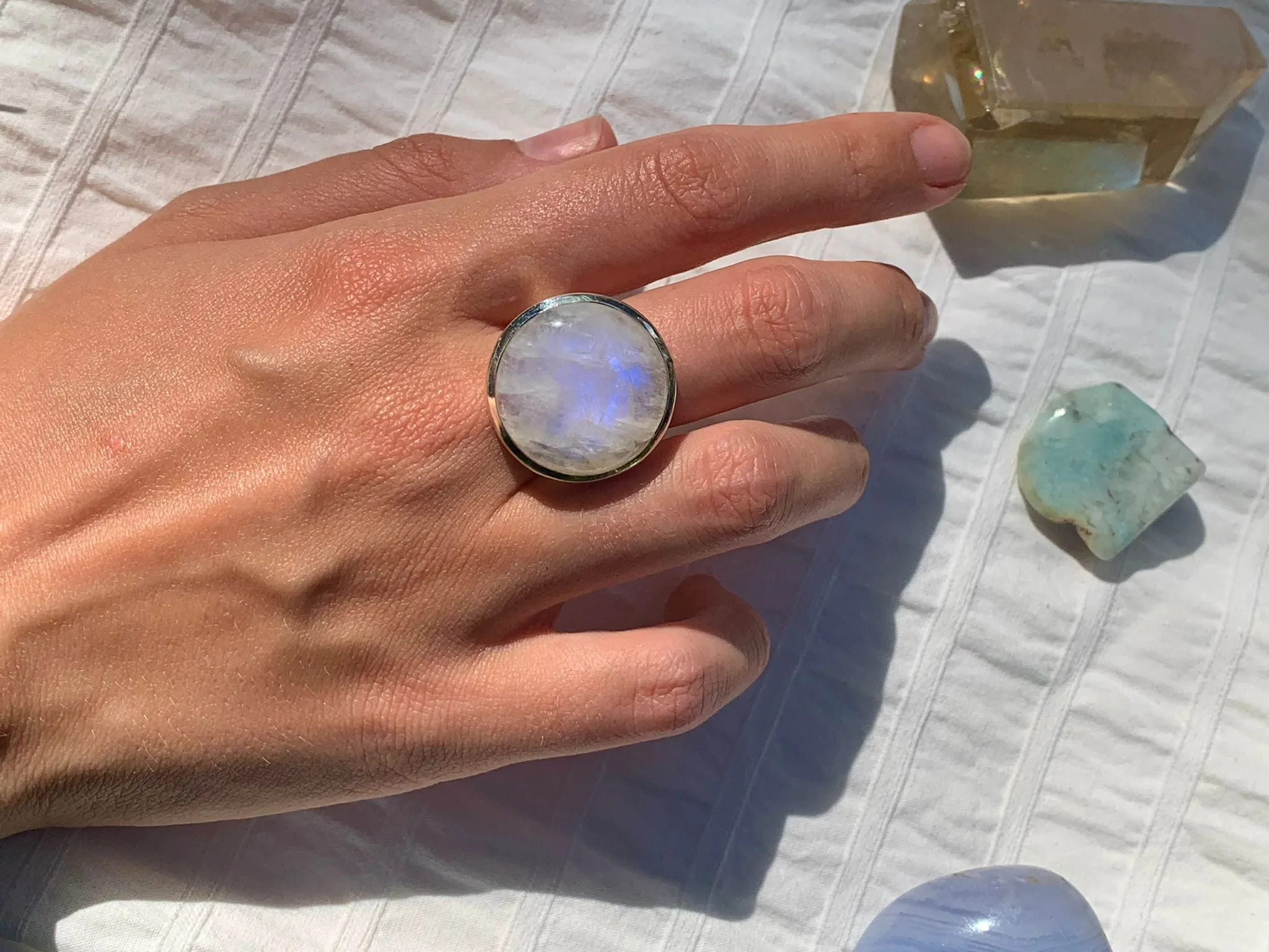 Moonstone Adjustable Ring - Reg. Round