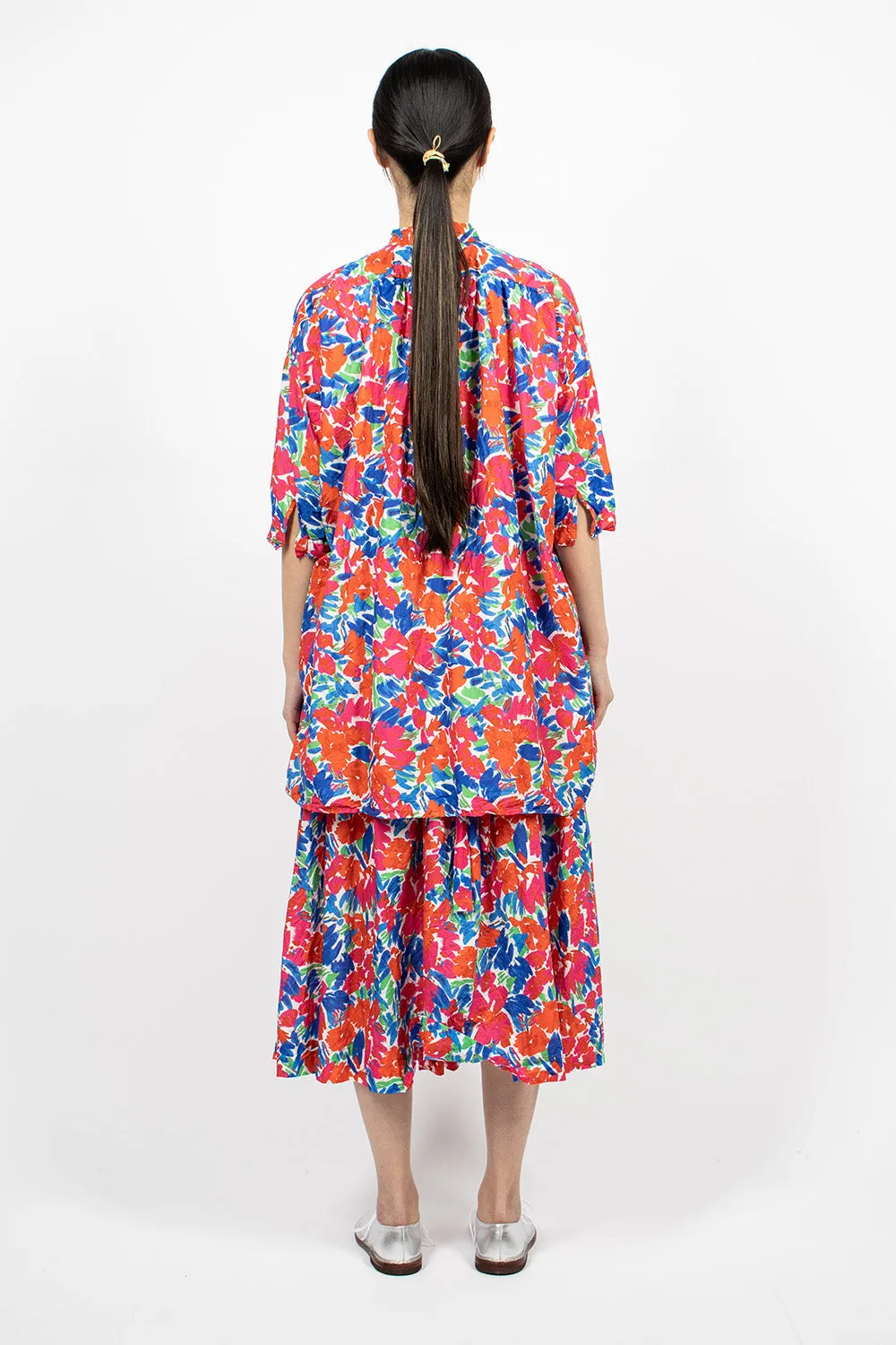 Nastro Flower Print Skirt Red/Blue