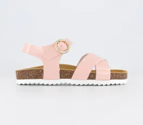 Odd Sizes - Kids Office Earthchild Sunny Junior Buckle Sandals Pink - UK Sizes Right 11 Junior/Left 10 Junior