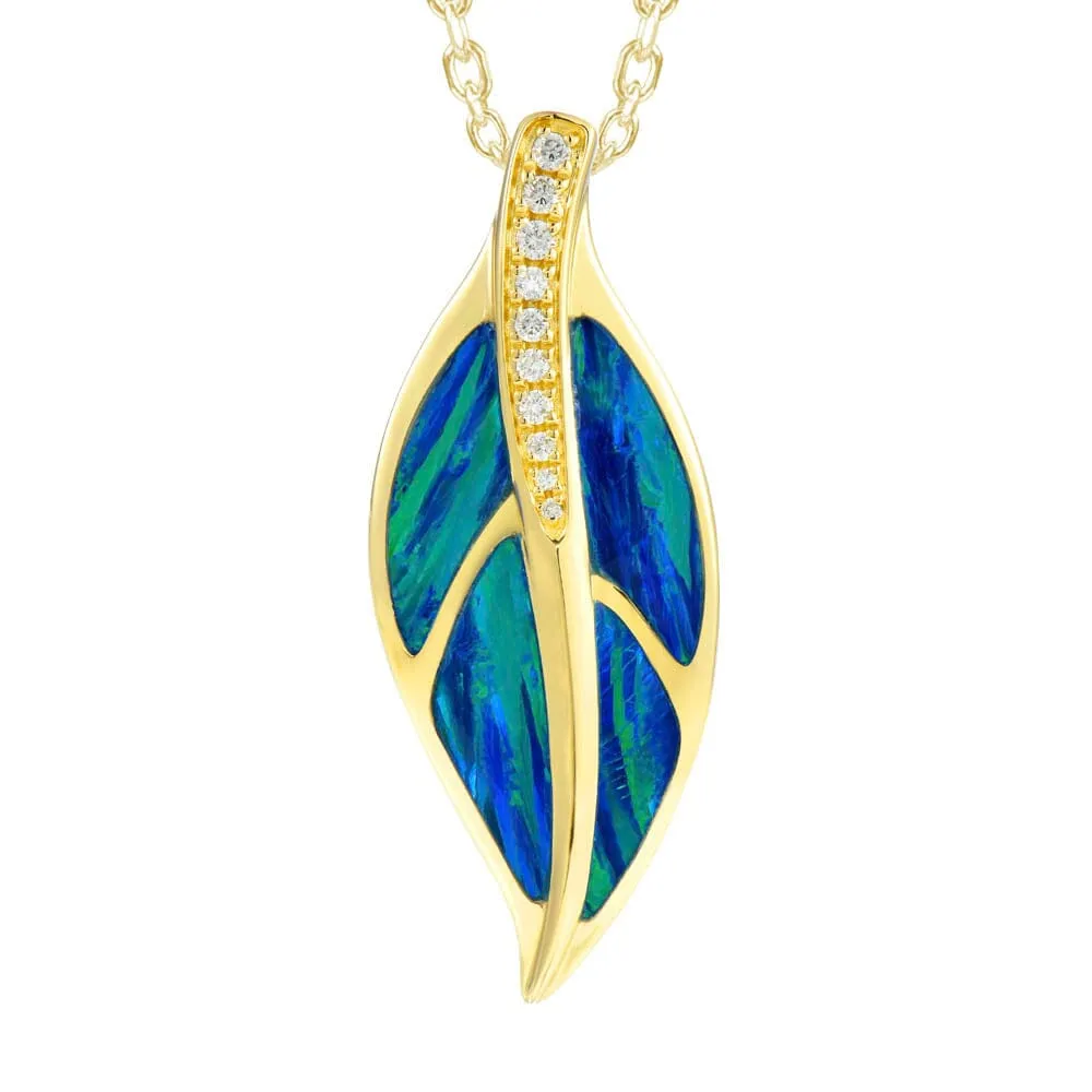 Opal Maile Leaf Pendant