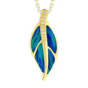 Opal Maile Leaf Pendant