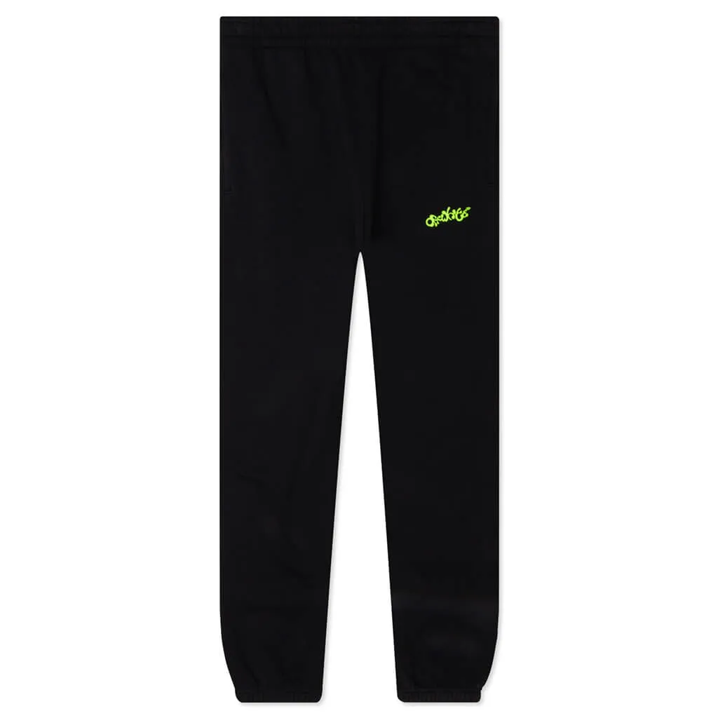 Opposite Arr Slim Sweatpants - Black/Lime