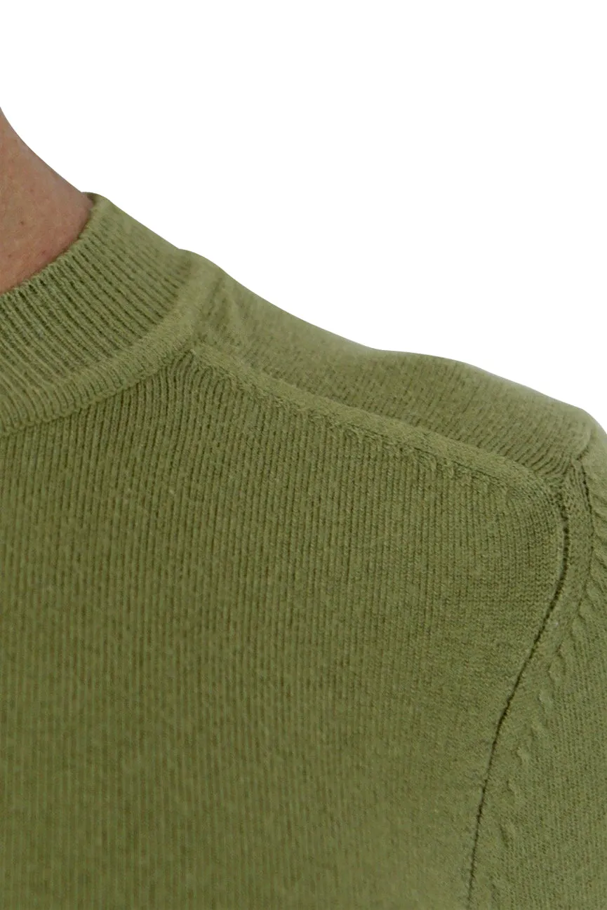 Oregano Green Peachskin Long Sleeve Crew Neck