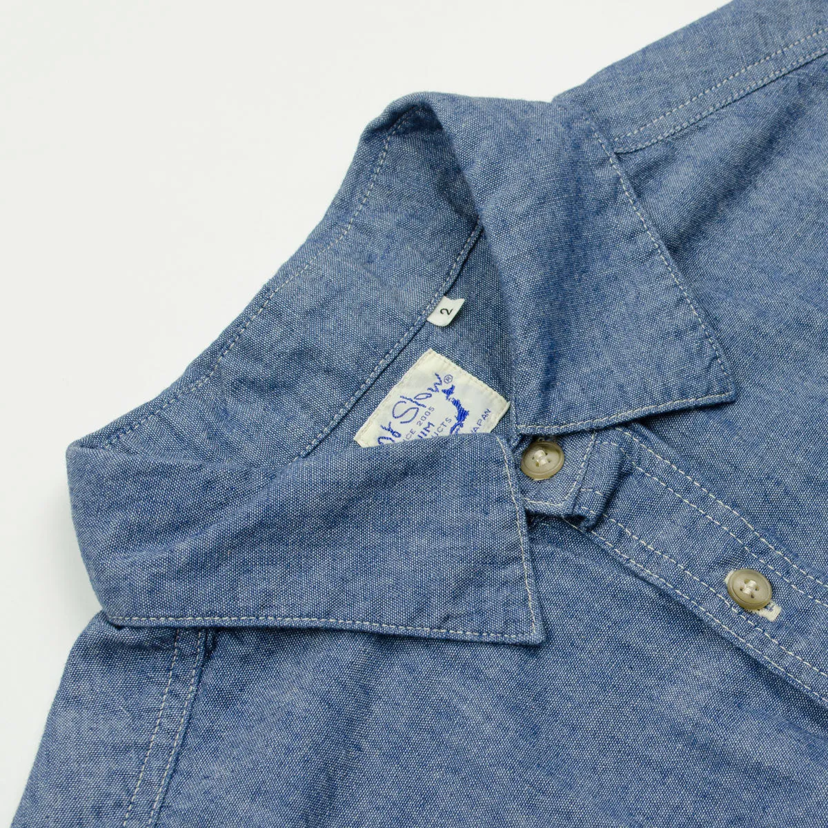 orSlow - Loose Fit Short Sleeve Shirt - Chambray