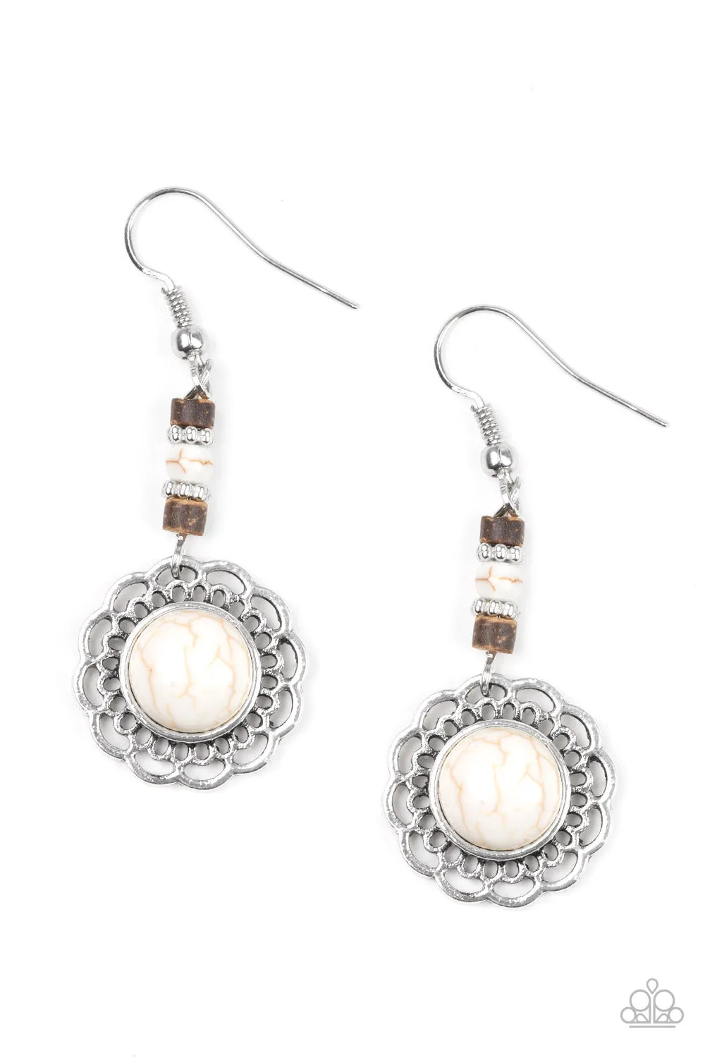 Paparazzi Desert Bliss White Earrings