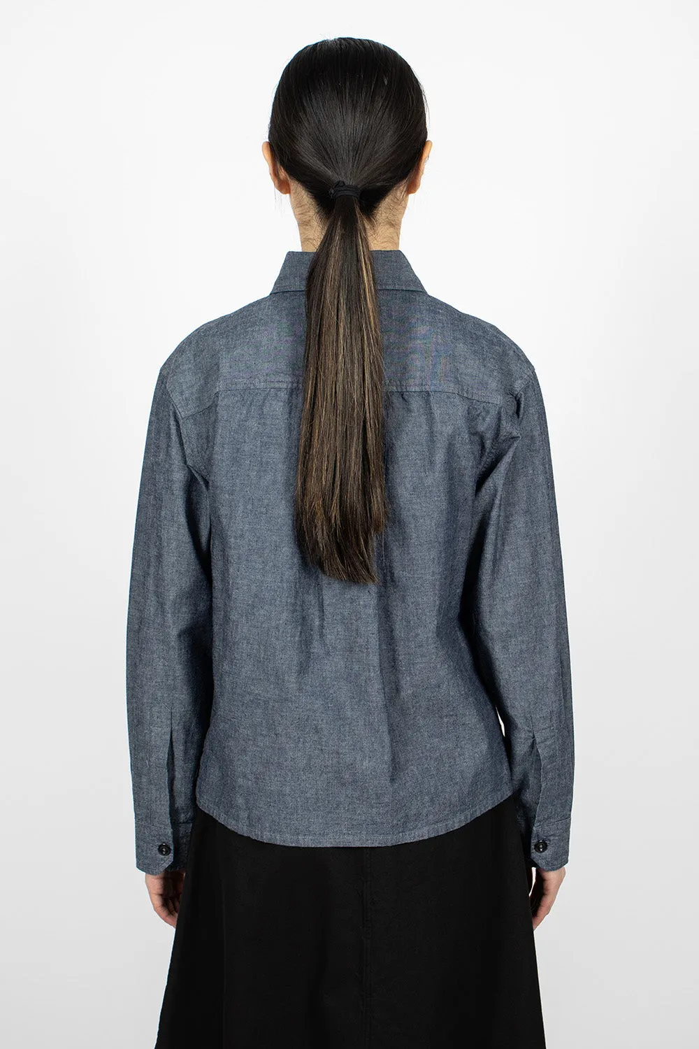 Patch Pocket Denim Canvas Shirt