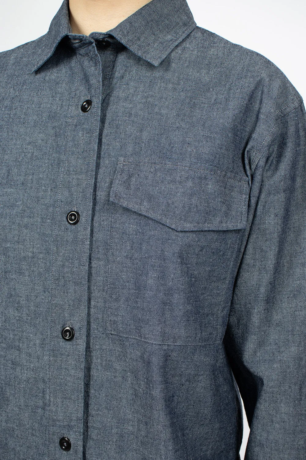 Patch Pocket Denim Canvas Shirt