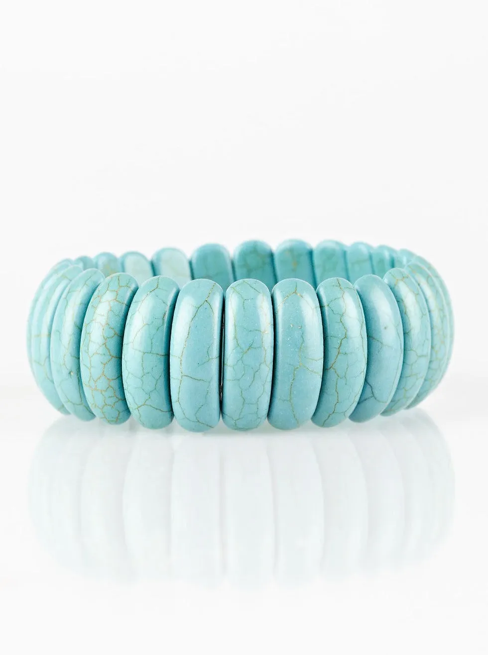 Peacefully Primal Blue Stretch Bracelet