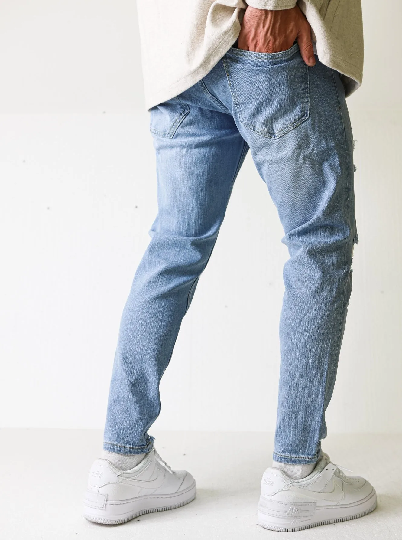 Premium Ripped Light Blue Jeans