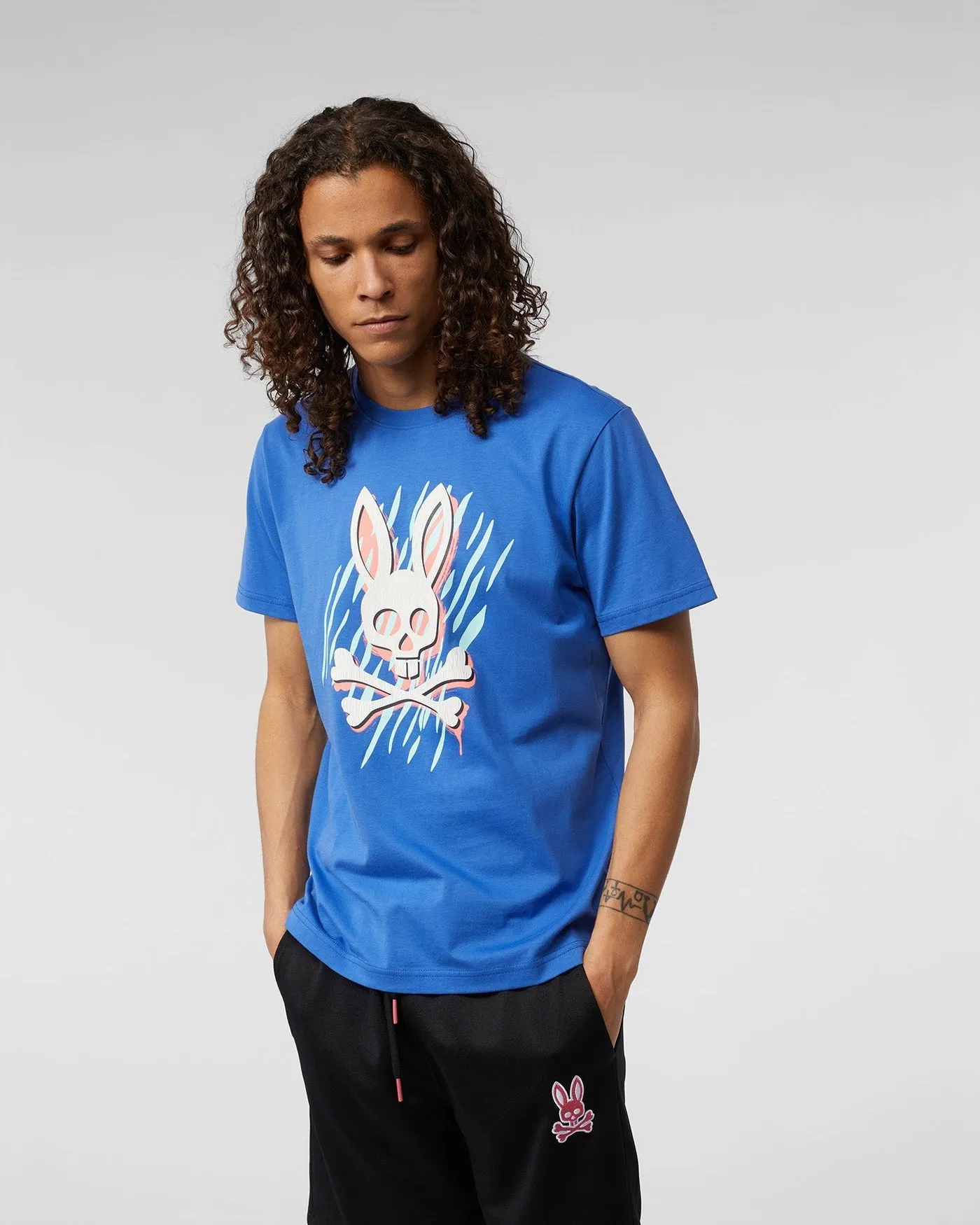 Psycho Bunny Mens Milby Graphic Tee - Bright Royal