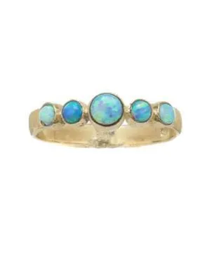 Rings for women ring for woman gold 9 ct with vivid blue opals,  israeli jewelry