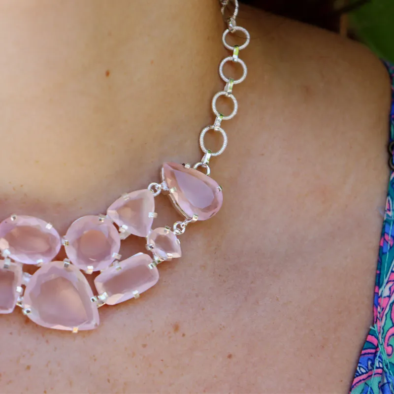 Rose Quartz Chunky Bohemain Necklace